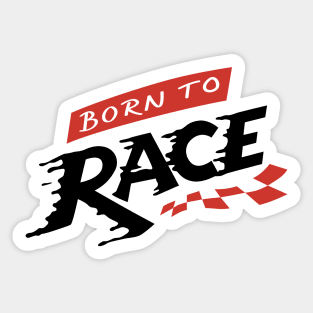 Born to Race Hand lettering Checkered Flag Sticker